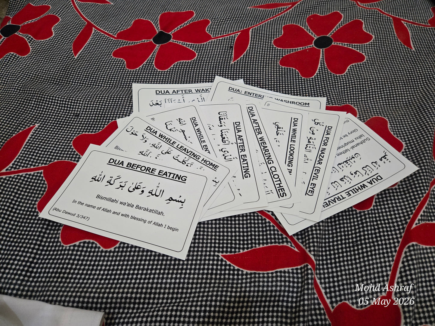 Dua Stickers with Engilsh and Hindi translation (12 dua in a set)
